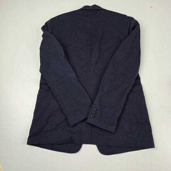 Theory Blazer Mens 42 Navy Blue Simons Lenix Two Button Stretch Cotton Jacket - Picture 10 of 15